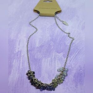 👍5 For $20 Coldwater Creek Silver Chain Shades Of Blue Small Beaded Necklace